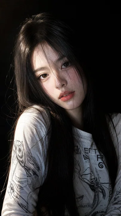 绸缎黑发东亚女性唯美写真