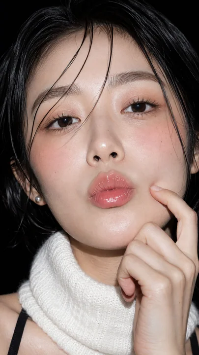 极近微距硬闪韩系美妆杂志大片