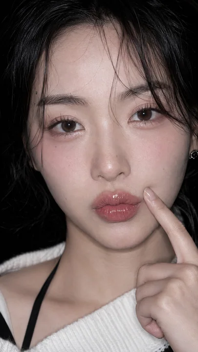 韩系冷感微距美妆真实质感特写