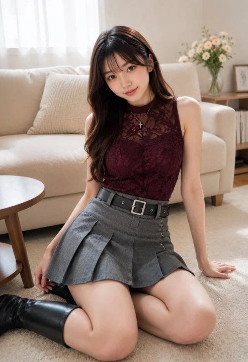 简约客厅室内时尚日本女性写真