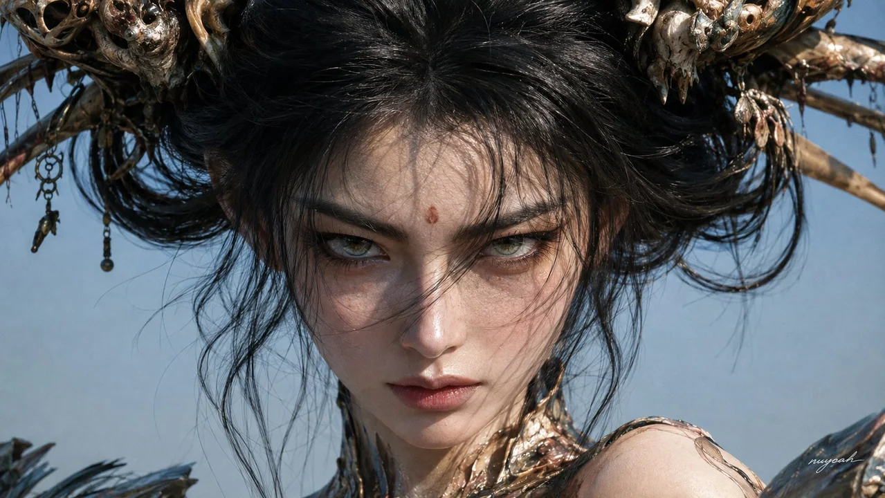 真人电影实拍奇幻东亚女性近景