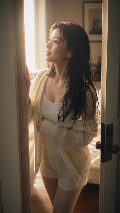晨光熹微中韩国女偶像的私密慵懒瞬间