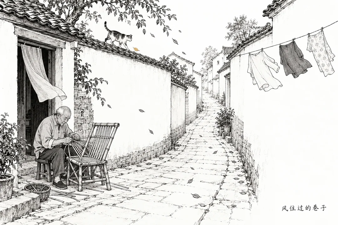 白描淡彩：风住过的巷子人间烟火