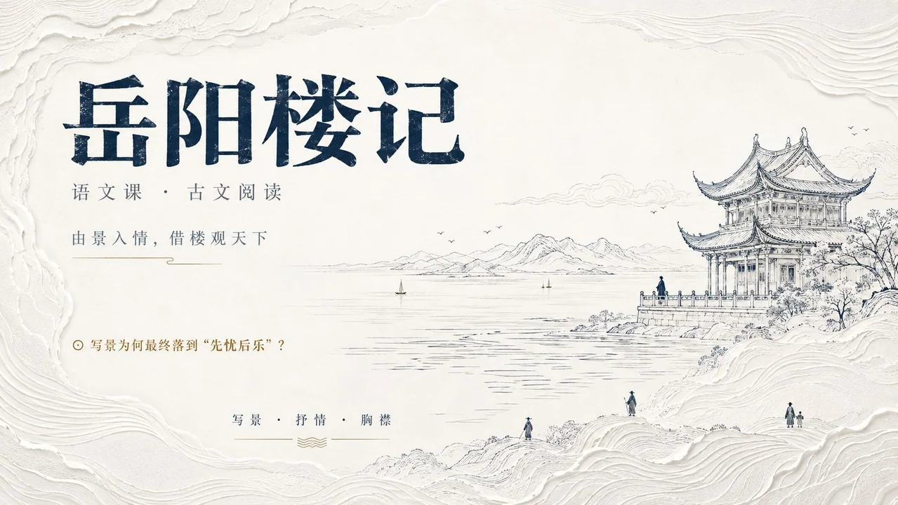 现代东方留白线描海报