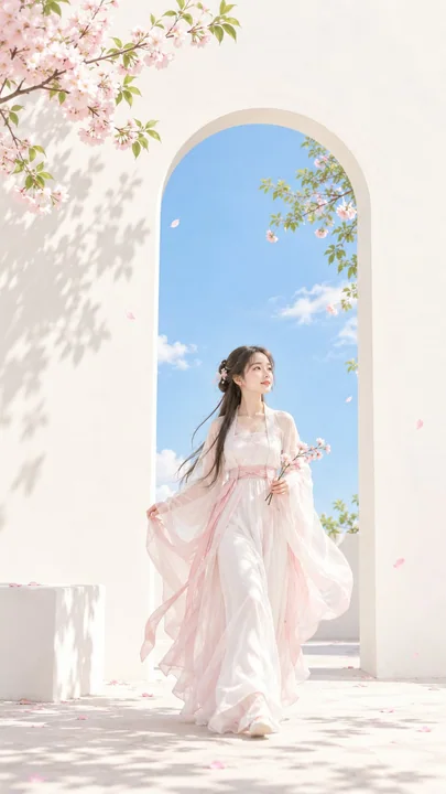 东方禅意极简女性清透海报