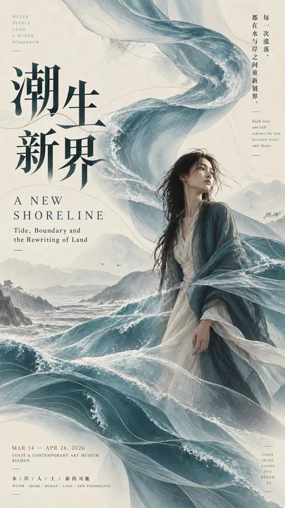 自然现象构图人物艺术海报提示词