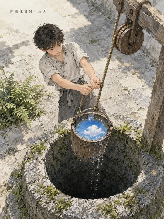 井中藏匿的蔚蓝：少年的奇趣水彩画