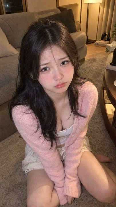 委屈撒娇的东亚女性家居写实摄影