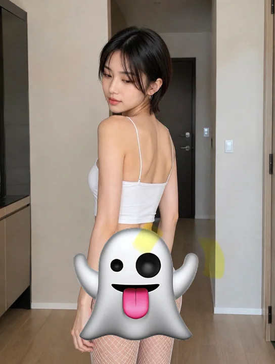 居家白吊带背心网袜背影回头