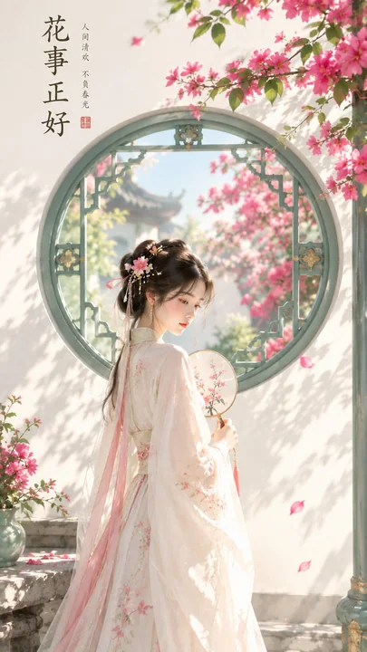东方禅意极简新中式女性审美海报
