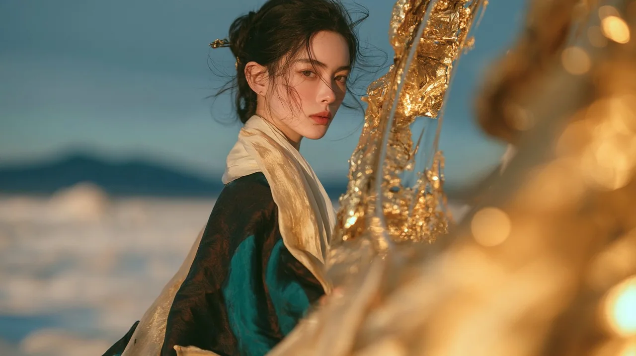 荒芜盐原圆形观测台与东方女性