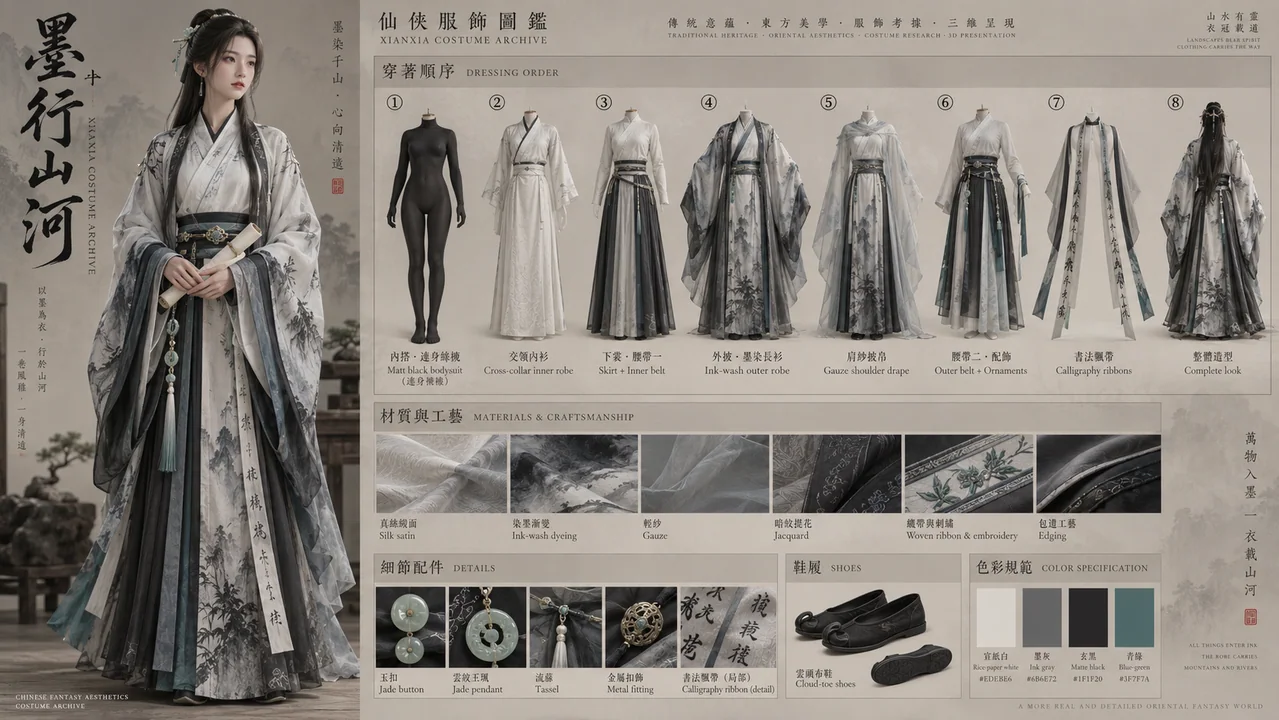 水墨仙侠服饰档案：优雅东方女性全记录