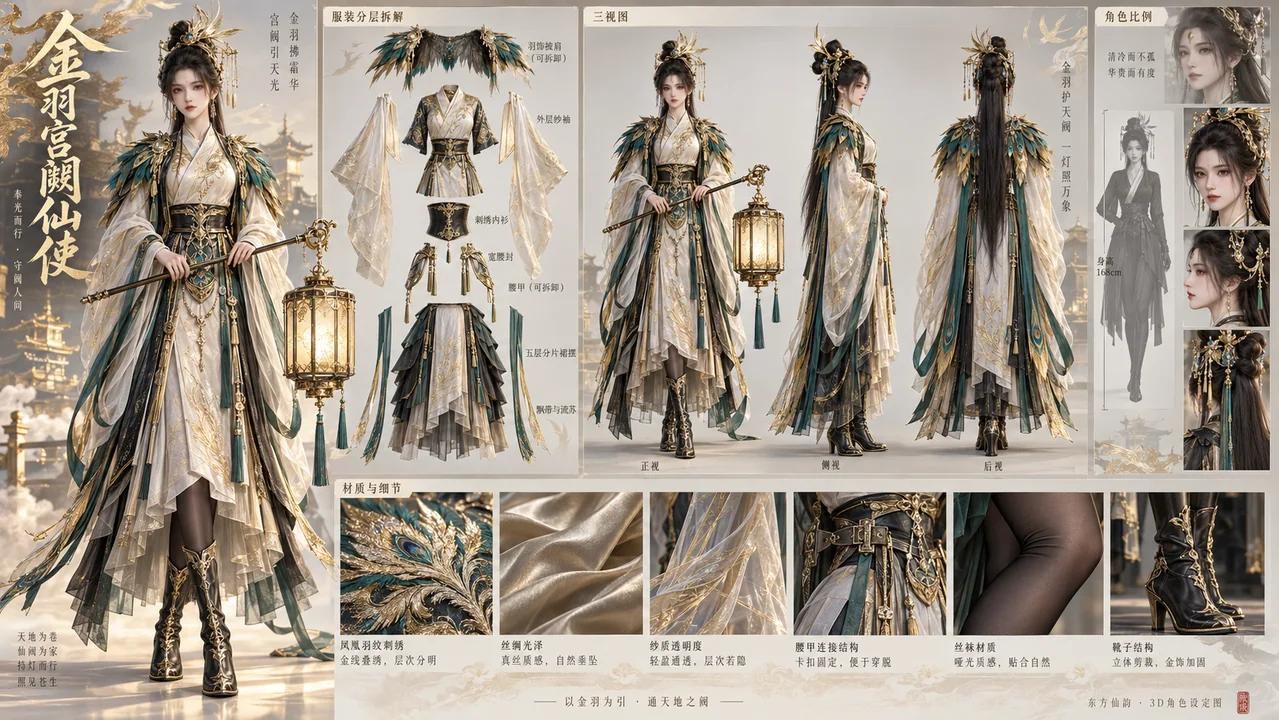 金羽宫阙仙使角色设计制作蓝图