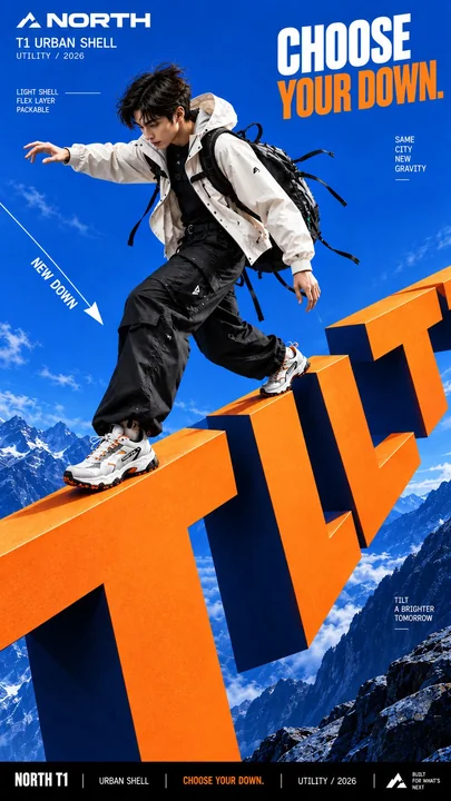 巨型文字引力控制商业海报