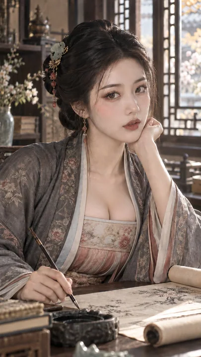 古风书卷电影感世家闺秀人像