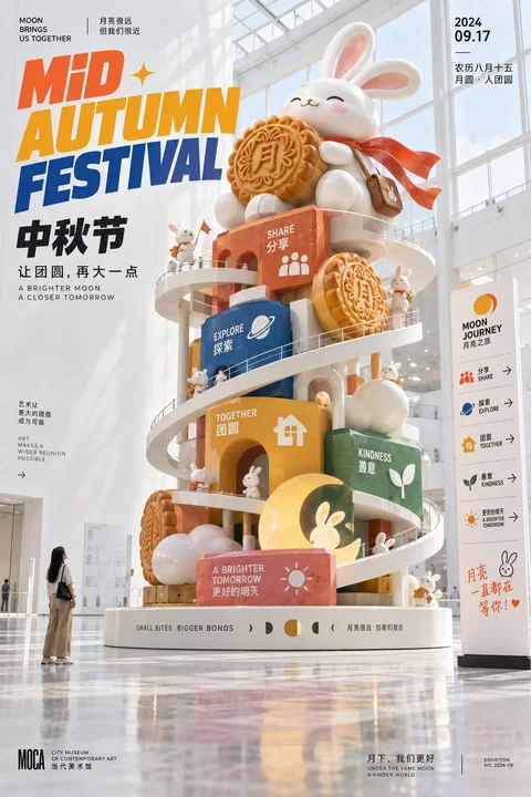 全白美术馆中庭中秋纪念碑装置海报