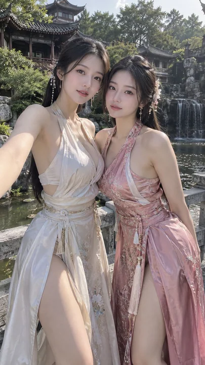 复古东方马面裙美学缎面美女纪实