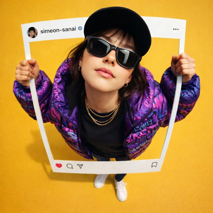 人物がInstagram投稿の枠を破って飛び出す