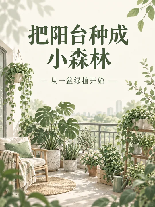 治愈系北欧风阳台种植知识科普海报设计
