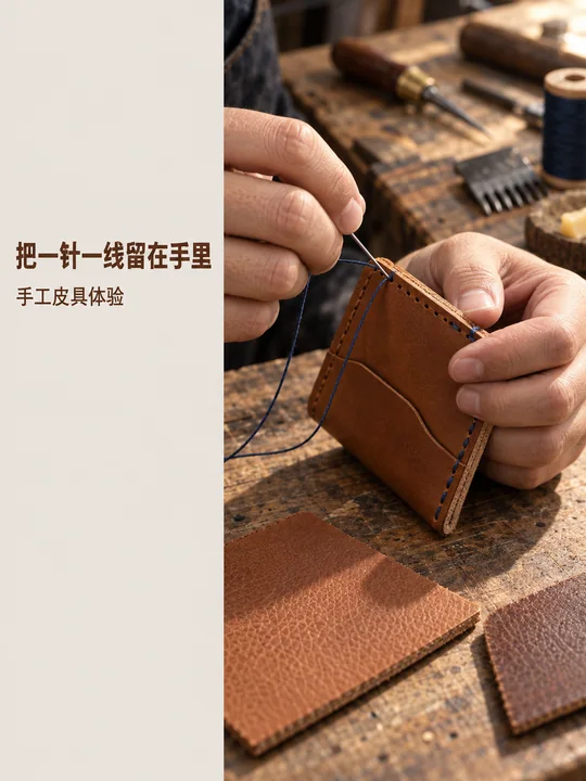 Handcrafted Leather Artistry Class Promotional Poster