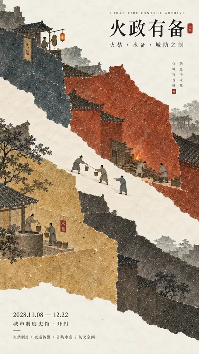 现代东方纸纤维美学历史文化海报