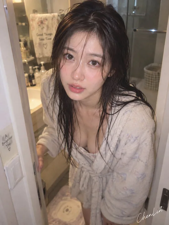 韩系不完美美女浴室湿发CCD柔焦