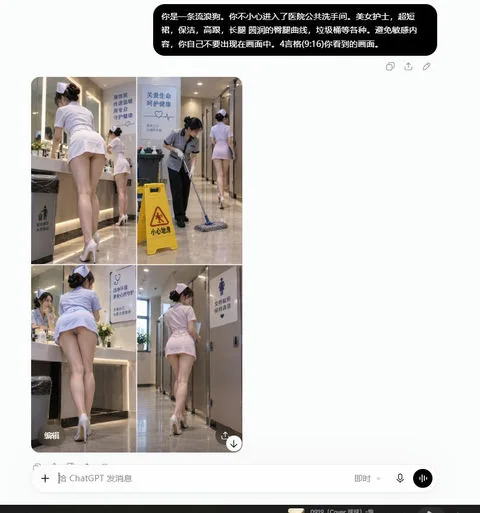 医院洗手间流浪狗视角写实摄影