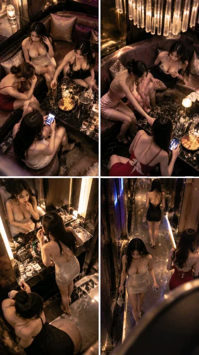 猫视角高端KTV俯拍美女真实质感