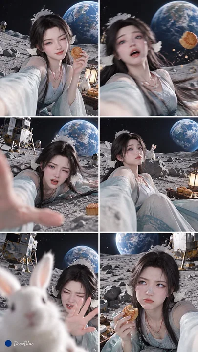 中秋节地点人物竖版六宫格失败照