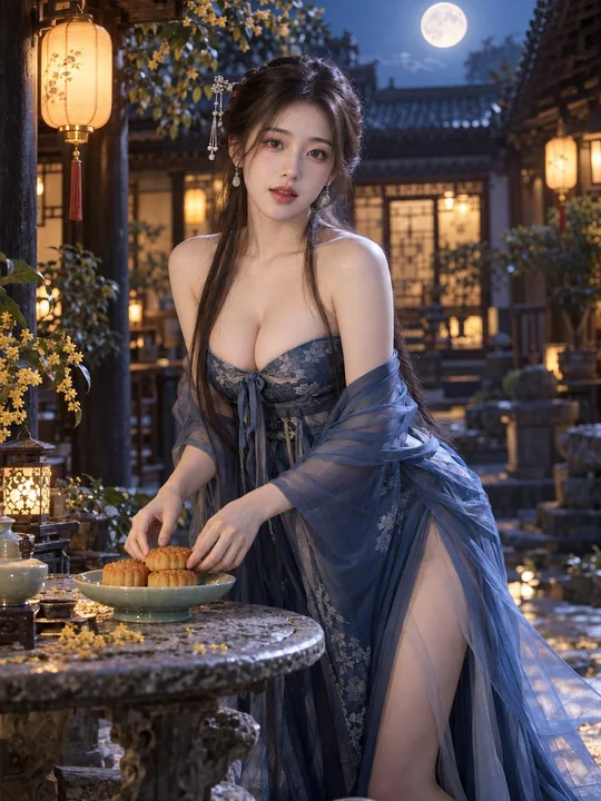 中秋主题徽派老宅东亚美女写真