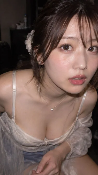 昏暗室内仰视视角的优雅蕾丝女性肖像