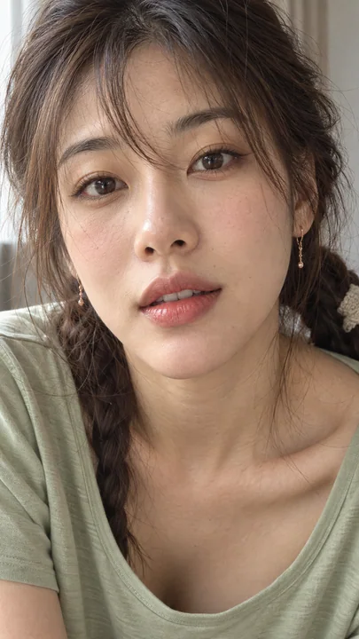 晨光微醺下的温柔凝视东亚女性人像