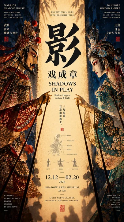 中轴夹景文化海报设计提示词