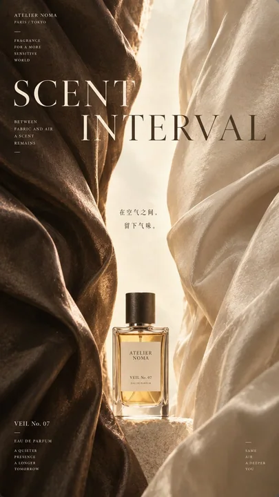 高端商业海报夹缝构图视觉设计框架