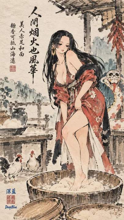 丰子恺风格水墨漫画宣纸印章
