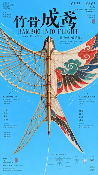 中轴夹景动势文化海报设计