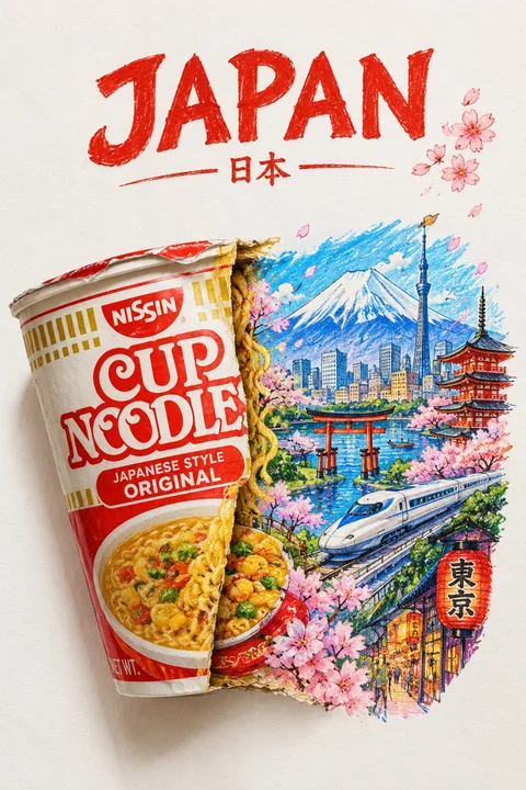 零食包装袋国家微缩景观插画艺术