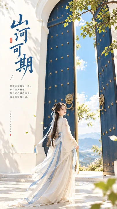 东方禅意极简女性审美封面海报