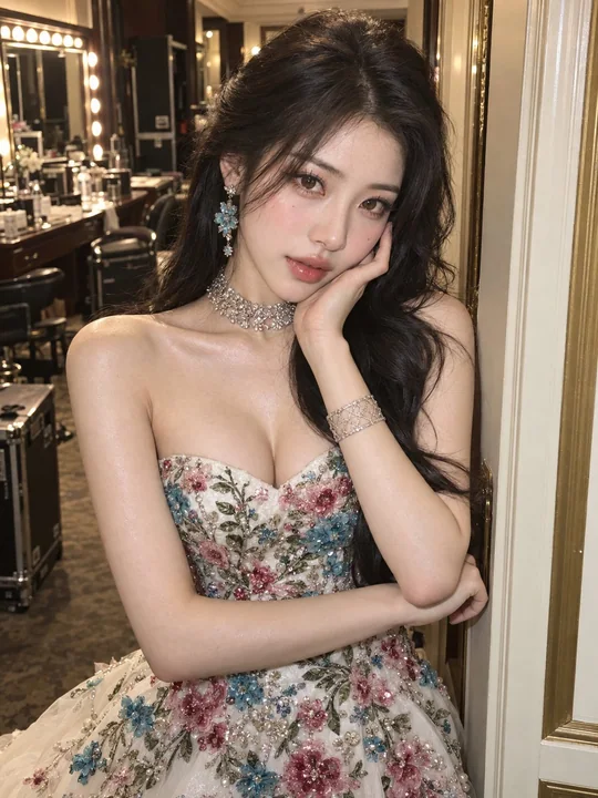后台门廊东亚精致偶像少女写真