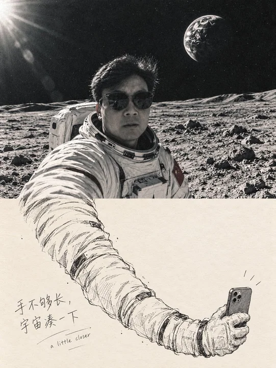 第二世界照片延伸创意海报提示词