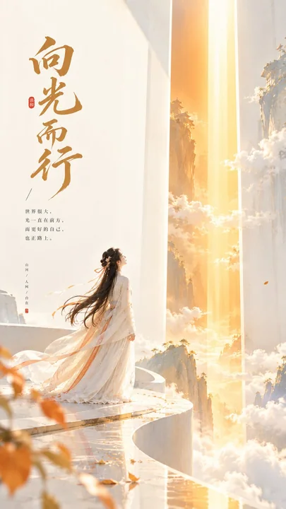 东方禅意极简光带海报