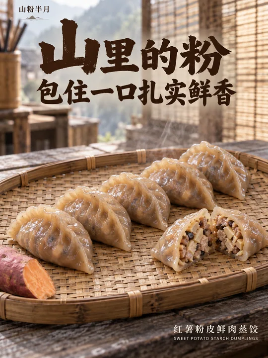 山野至味：红薯粉蒸饺的高级食欲美学