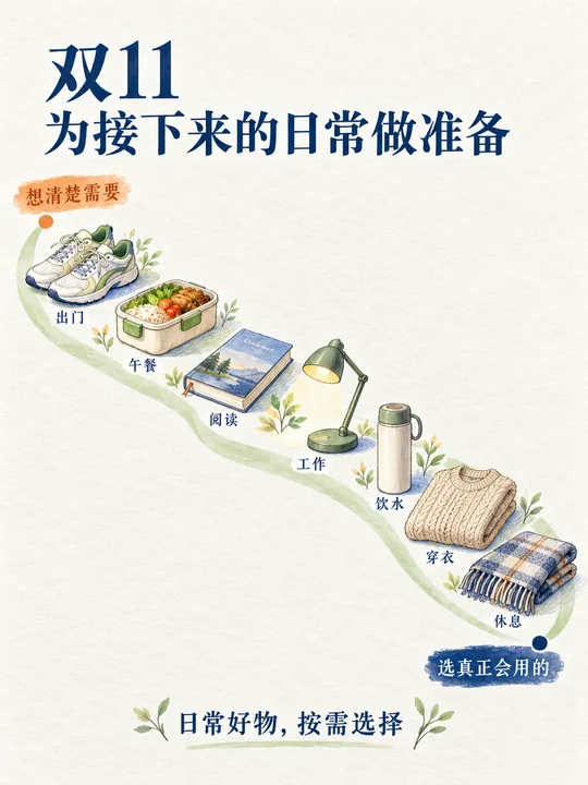 理性消费的未来一周生活计划水彩海报