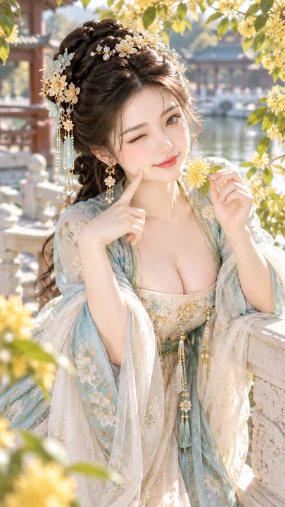 古风清亮封面感东方古典贵女人像