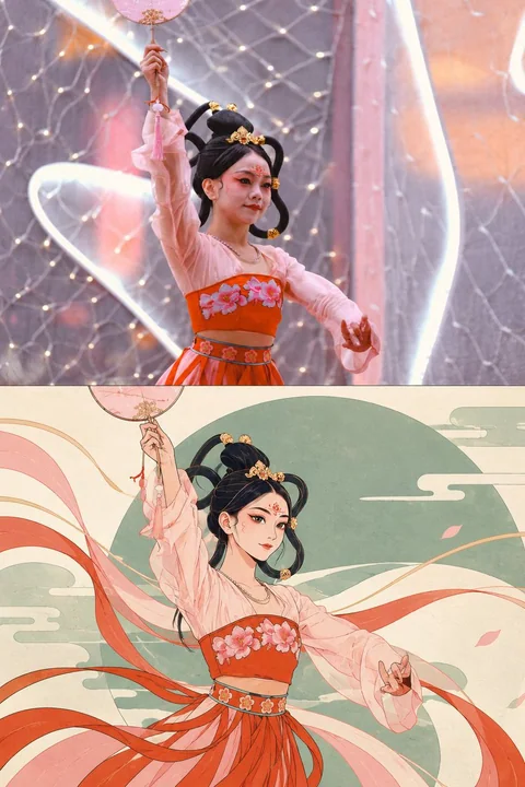 竖版上下对比现代国漫转绘设计稿
