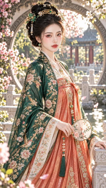 古风华美流霞翡翠妆容东方贵女人像