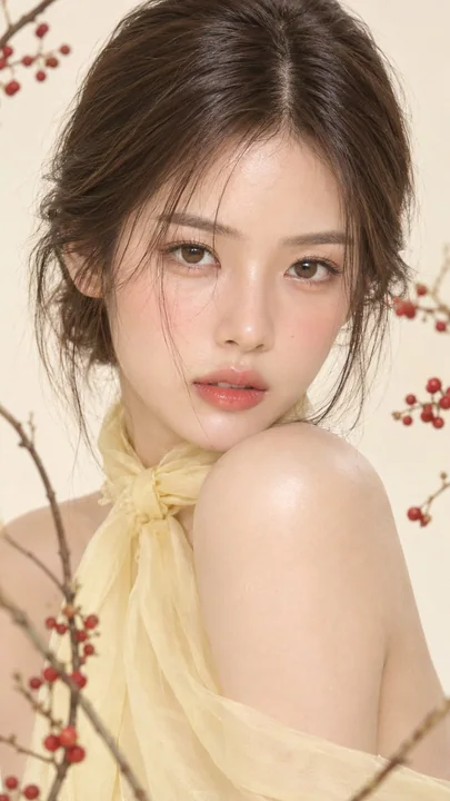 韩系柔光透亮水光肌女性美妆大片