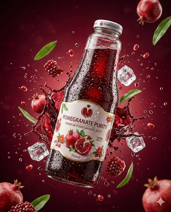 Suspenseful cherry juice with splashing water commercial blockbuster