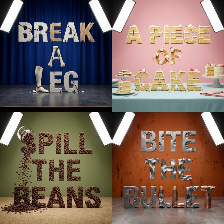 Visualizing creative idioms through three-dimensional materials
