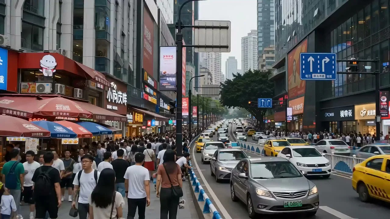 重庆洪崖洞惊现“哥斯拉”级别巨型橘猫
